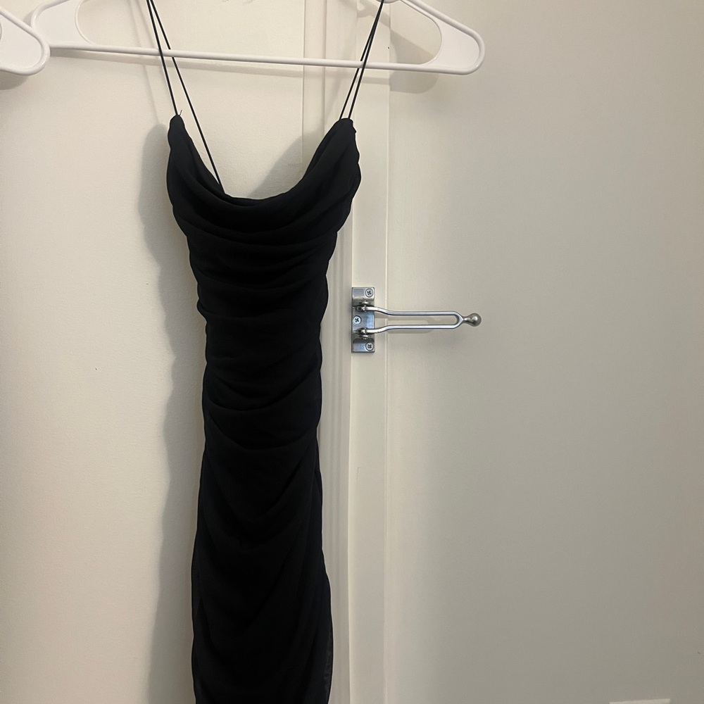 Oh Polly Black Bodycon Cocktail Dress